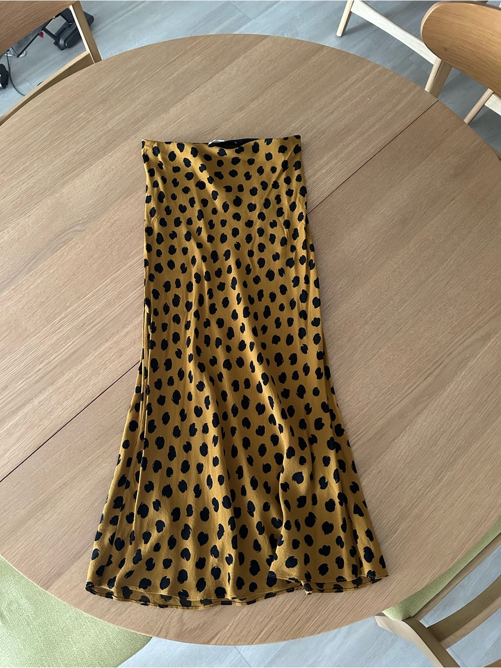 Madewell Mustard Yellow Leopard Print Slip Skirt